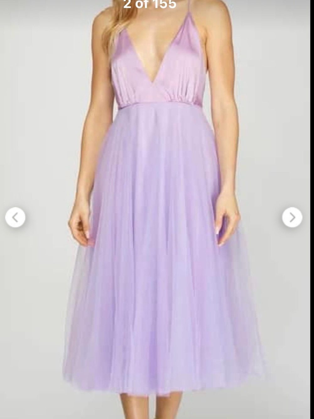 She + Sky Lavender Spaghetti-Strap Tulle Midi Dress (M)